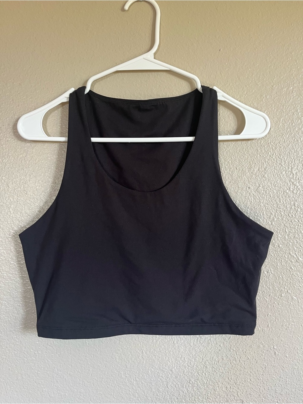 Amazon Black Scoop Neck Crop Tank Top